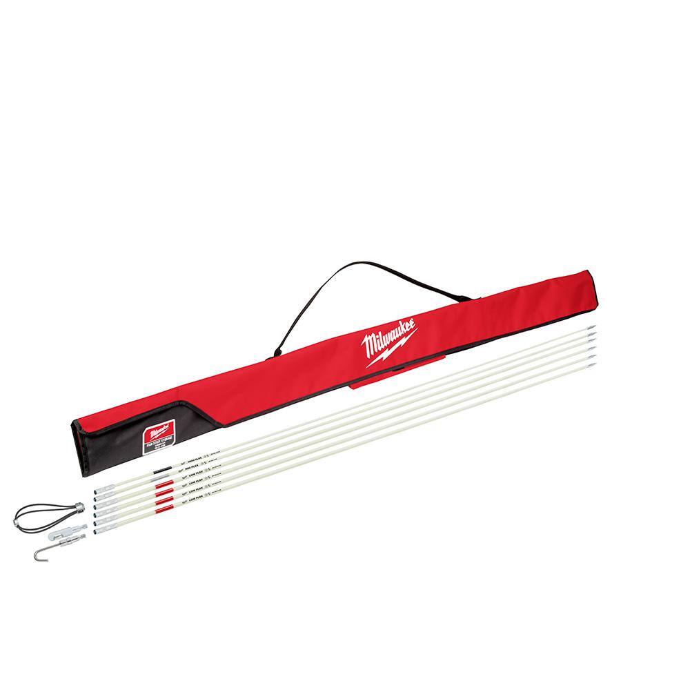 Milwaukee 30 ft. Fiberglass Fish Stick Low/Mid/High Flex Combo Kit with Accessories 48-22-4155