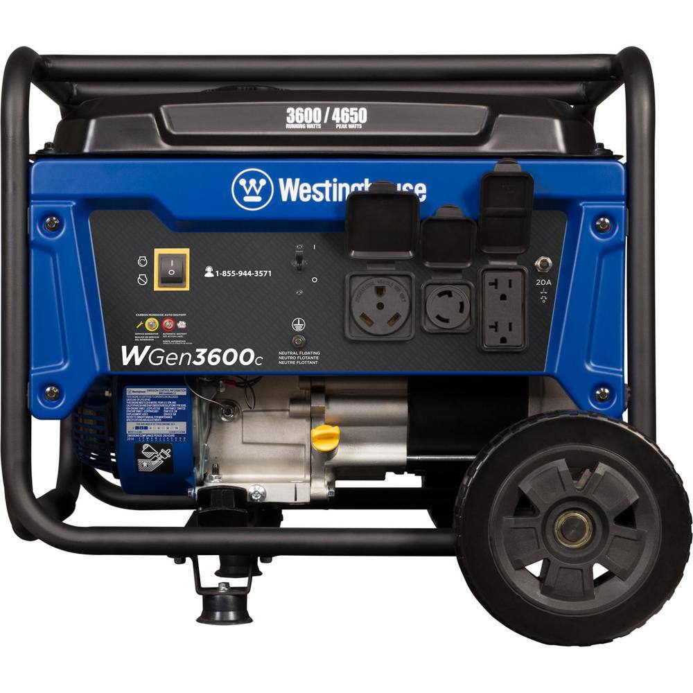 Westinghouse 4,650/3,600-Watt Gas Powered Portable Generator with Recoil Start WGen3600c