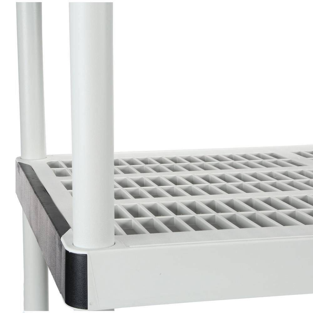 HDX 5-Tier Easy Assembly Multi-purpose Plastic Garage Storage Shelving Unit in Gray (36 in. W x 72 in. H x 24 in. D) 128974