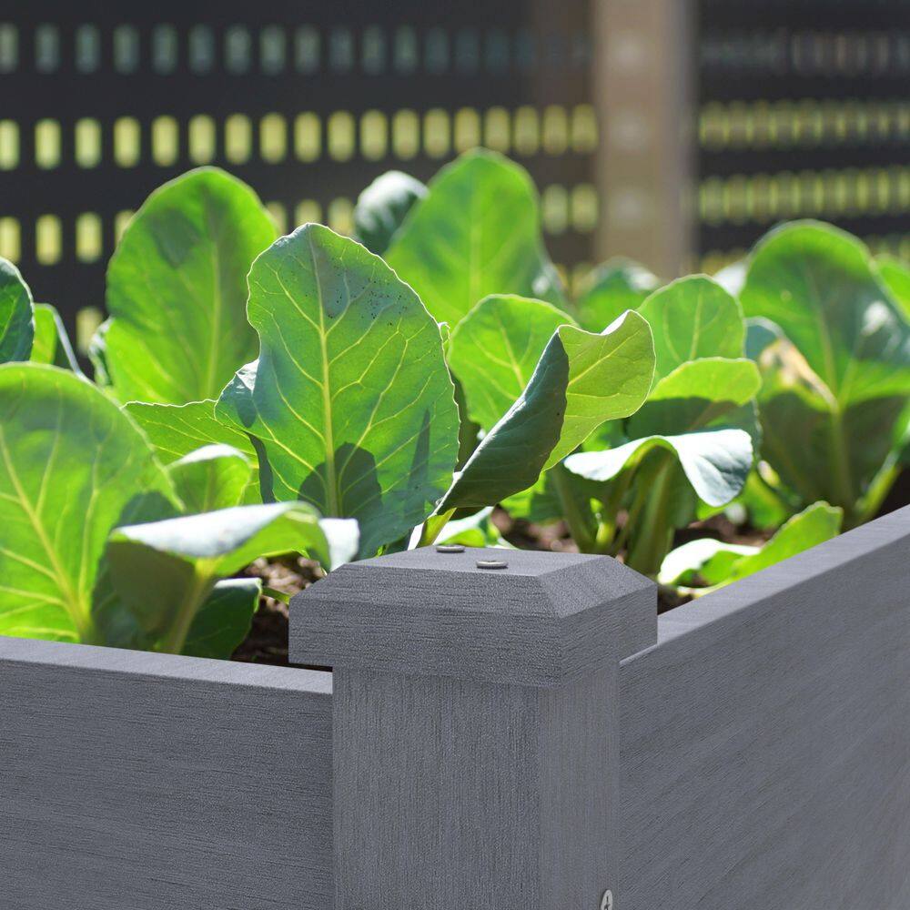 VEIKOUS 47 in. L x 23 in. W x 30 in. H Cedar Wood Raised Garden Bed, Elevated Planter Box with Liner, Gray PG0102-01GY-7