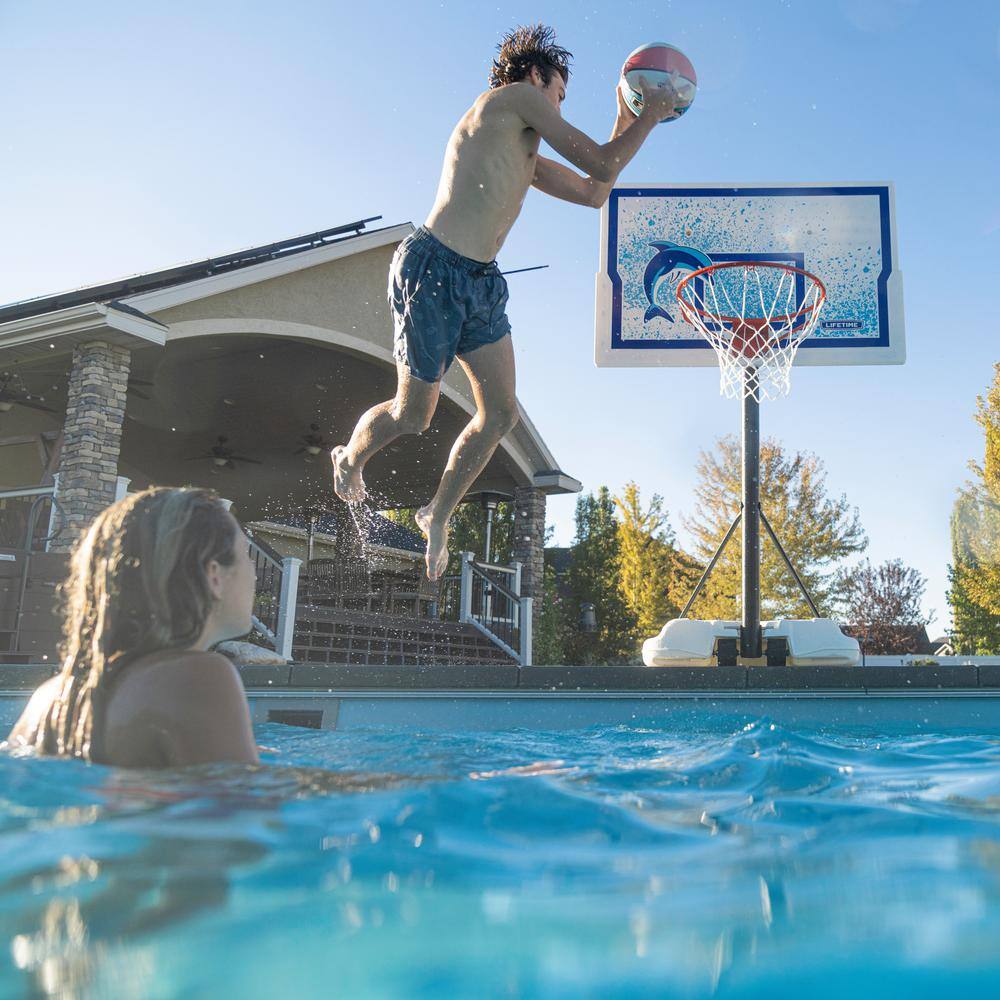 Lifetime Basketball 44 in. Impact Poolside Portable in White and Blue 91213