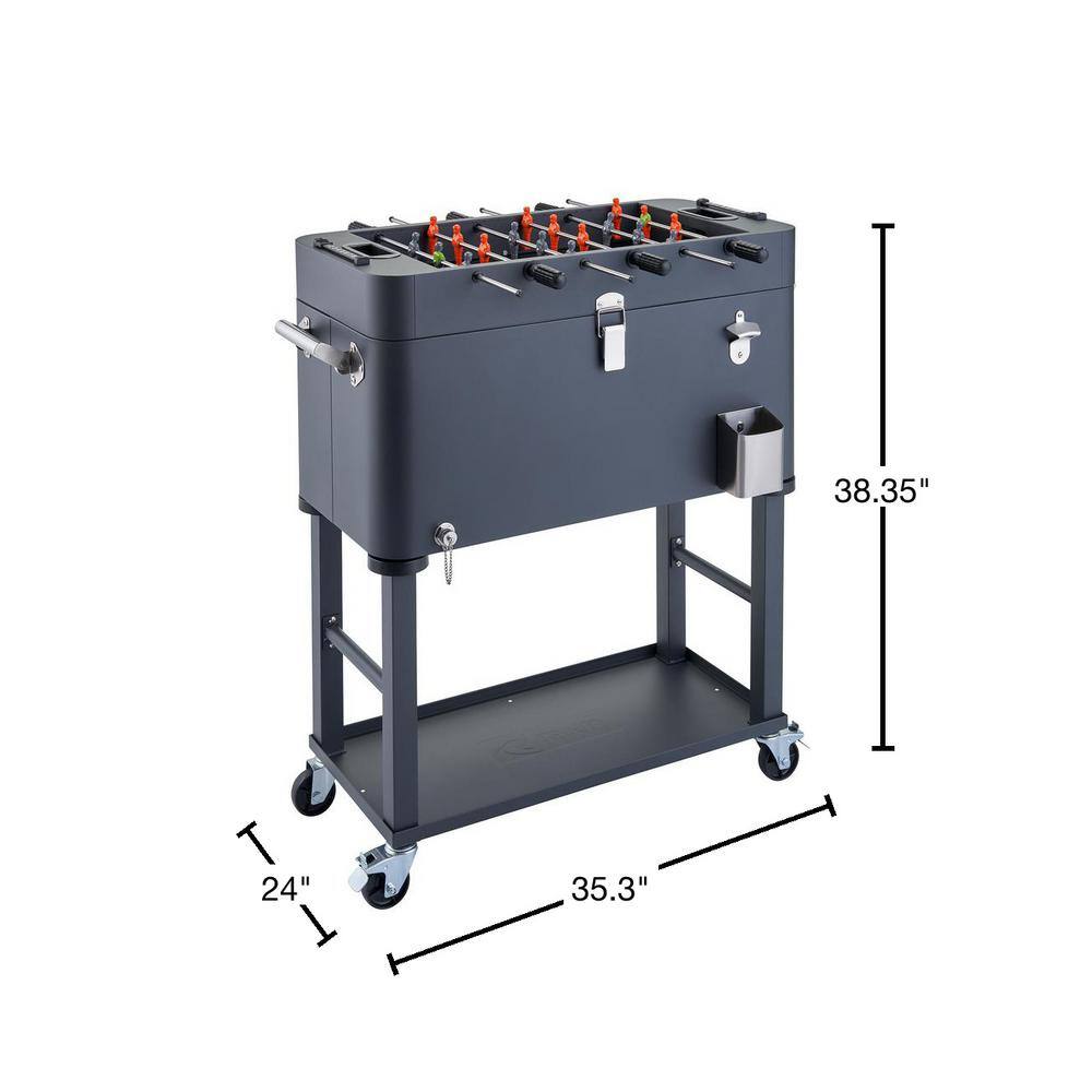 TRINITY 80 qt Detachable Tub Foosball Cooler w/ Cover Gray TXKPGR-0809