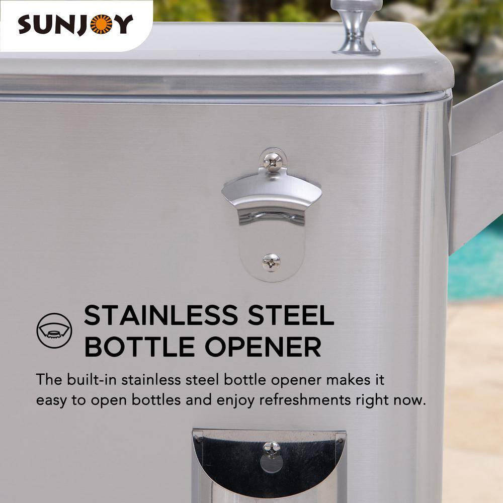Sunjoy 80 QT. Outdoor Stainless Steel Cooler A601000330