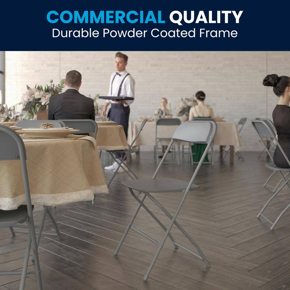 Carnegy Avenue Grey Metal Folding Chairs CGA-LE-487296-GR-HD