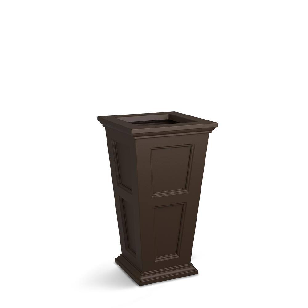 Mayne Fairfield 28 in. Tall Self-Watering Espresso Polyethylene Planter 5829-ES