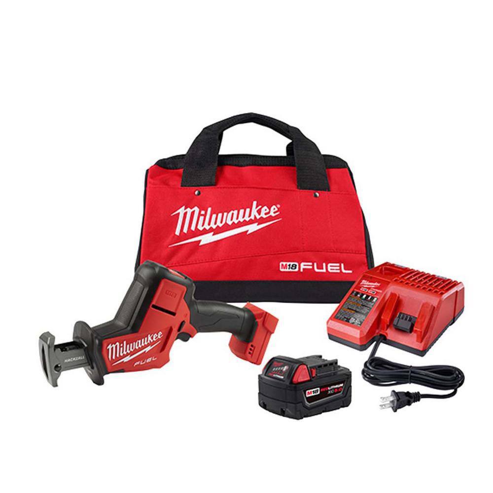 Milwaukee M18 FUEL 18V Lithium-Ion Brushless Cordless HACKZALL Reciprocating Saw Kit W/(1) 5.0Ah Batteries, Charger & Tool Bag 2719-21