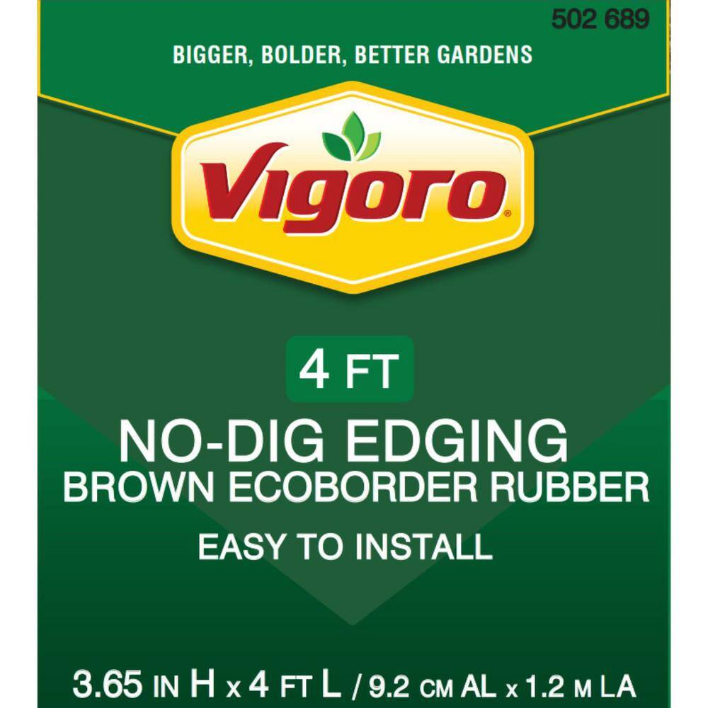 Vigoro EcoBorder 4 ft. Brown Rubber Landscape Edging (48-Count/Pallet) ECOBRD BR 48