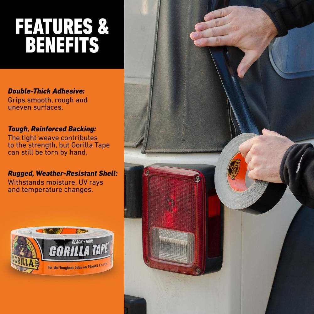 Gorilla 30 yd Black Duct Tape (Case of 16) 106718