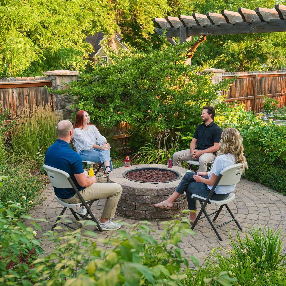 Lifetime Almond Resin Contoured Seat Commercial Grade Office Folding Chair (Set of 4) 81157