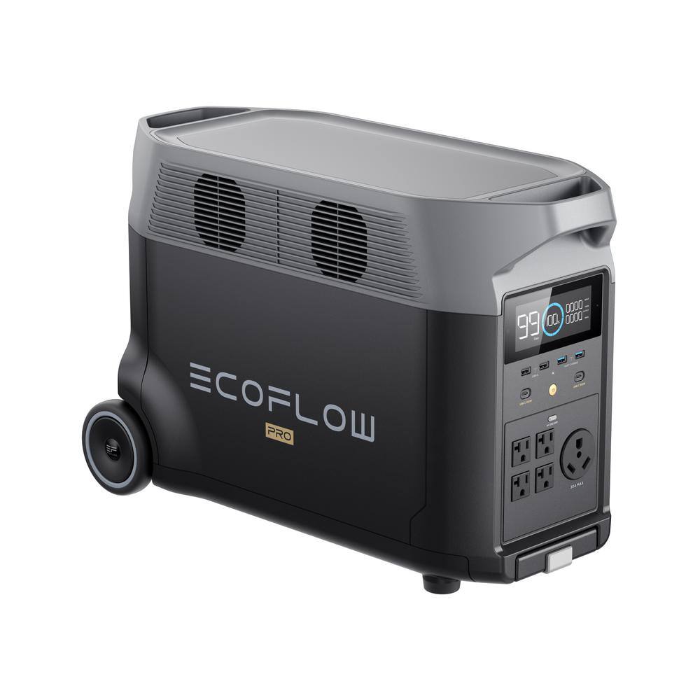 EcoFlow Battery Solar Generator DELTA Pro 3600Wh Solar, 3600W Output, LFP Power Station, Home Backup, Camping, Push-Button Start DELTAPro-US