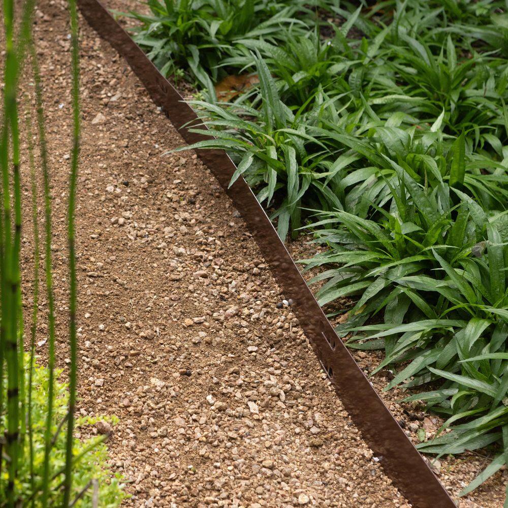 Colmet 8 ft. x 4 in. 14-Gauge Brown Steel Landscape Edging (5-Pack) AS814-4BR5