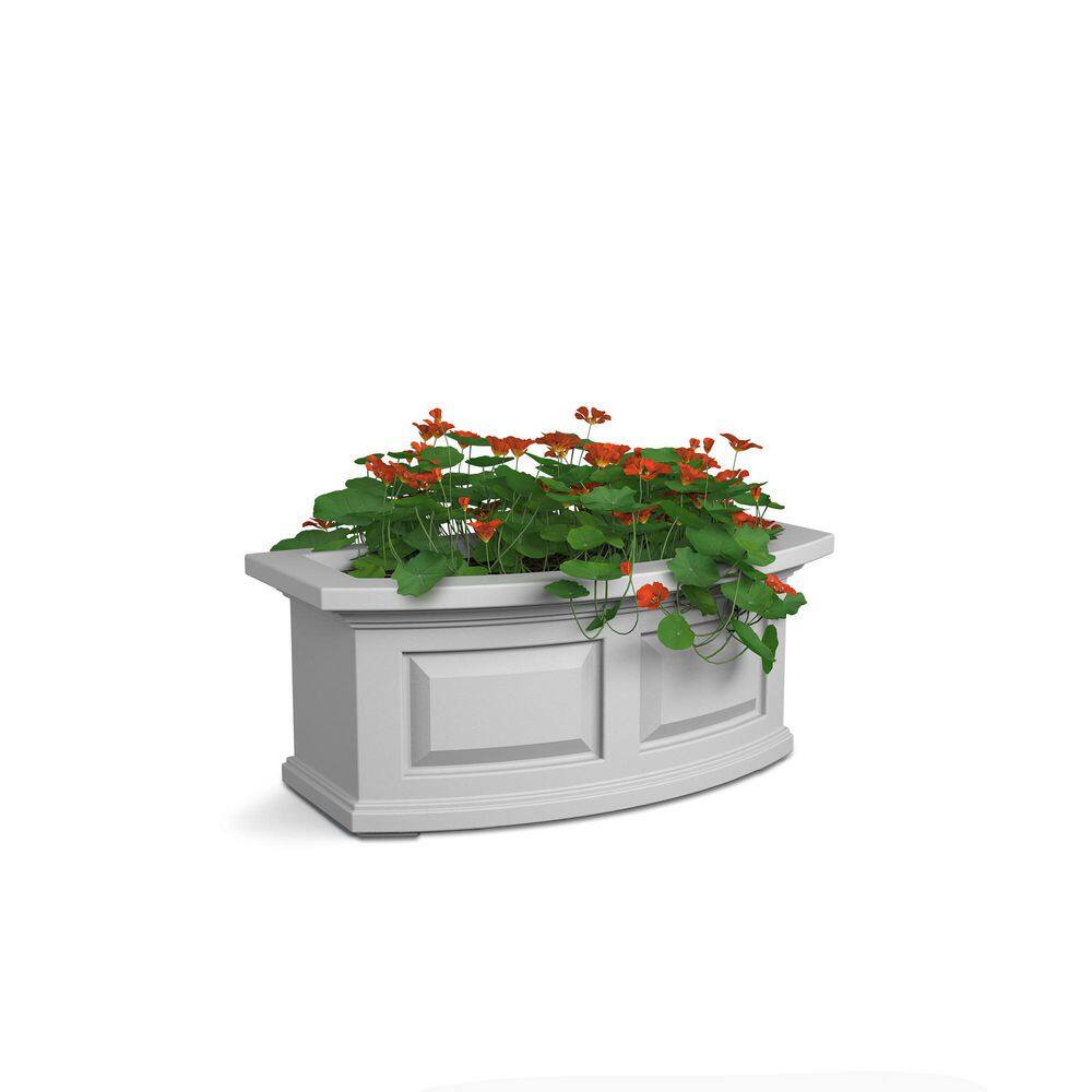 Mayne Nantucket 24 in. x 11.5 in. Self-Watering White Polyethylene Window Box 4829-W