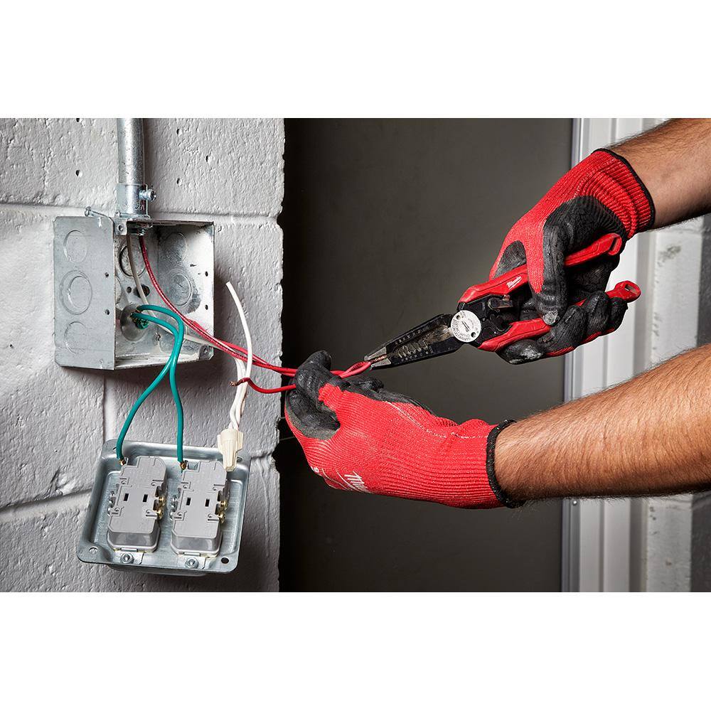 Milwaukee 200 ft. Polyester Fish Tape with Flexible Metal Leader with 7-in-1 Combination Wire Strippers Pliers 48-22-4197-48-22-3078