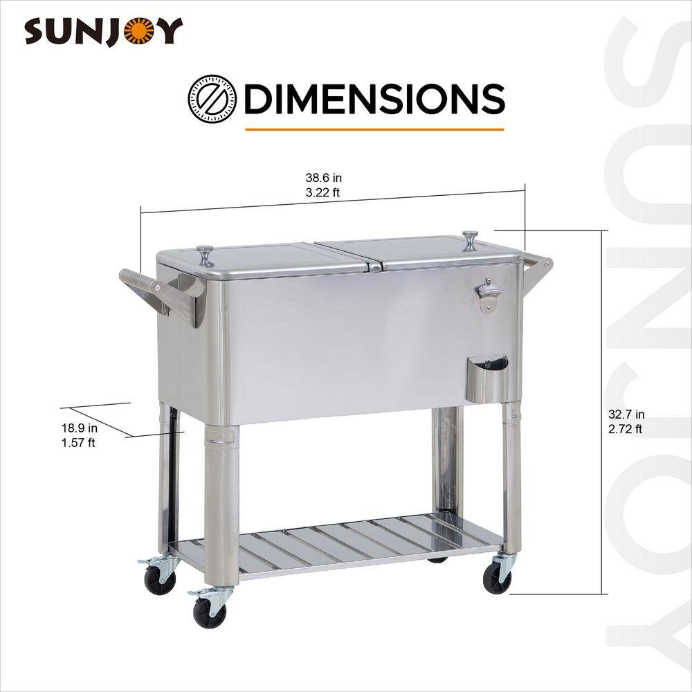 Sunjoy 80 QT. Outdoor Stainless Steel Cooler A601000330