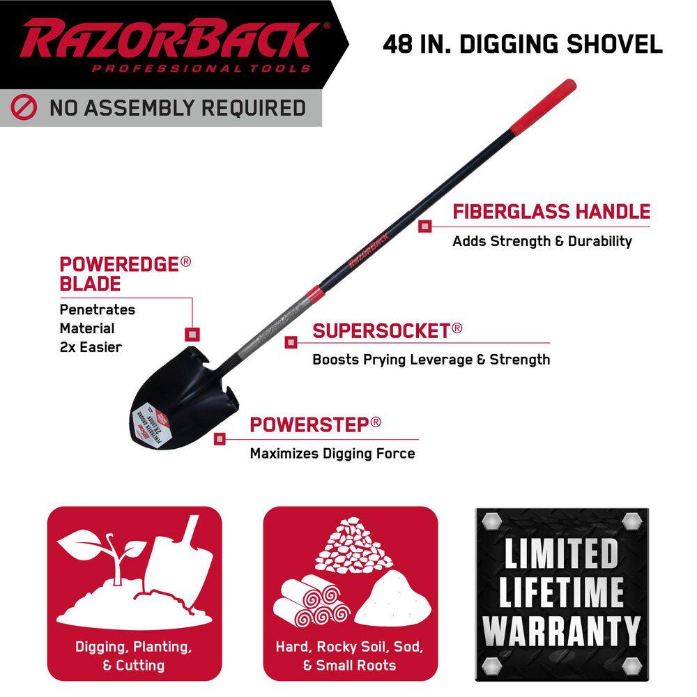 Razor-Back 5-Piece Heavy-Duty Pro Pack Landscape Garden Tool Set 10000-03445