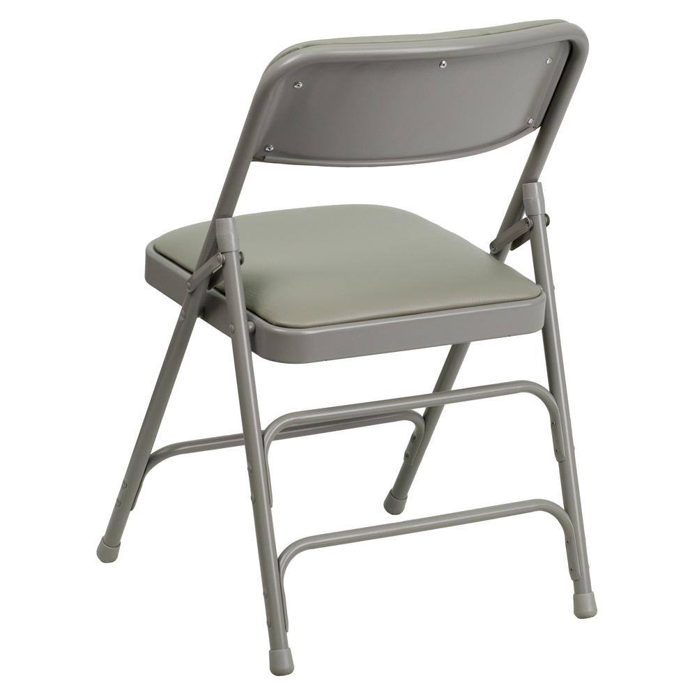 Carnegy Avenue Gray Vinyl/Gray Frame Metal Folding Chair (2-Pack) CGA-HF-275057-GR-HD