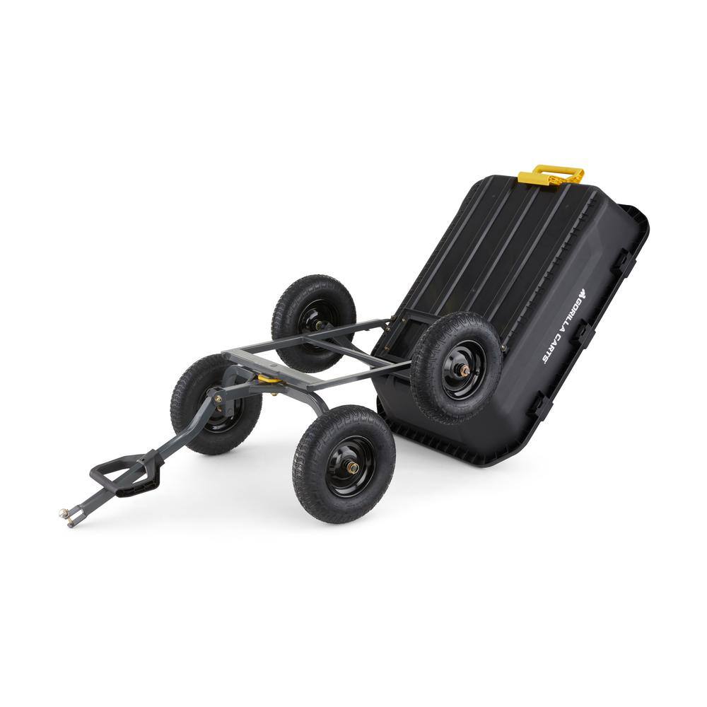 GORILLA CARTS 12 cu. ft. Patented Super Heavy-Duty Poly Dump Garden Cart, 1,600 lbs., 48 in. x 34 in. x 11 in., 16 in. Pneumatic Tires GCG-12