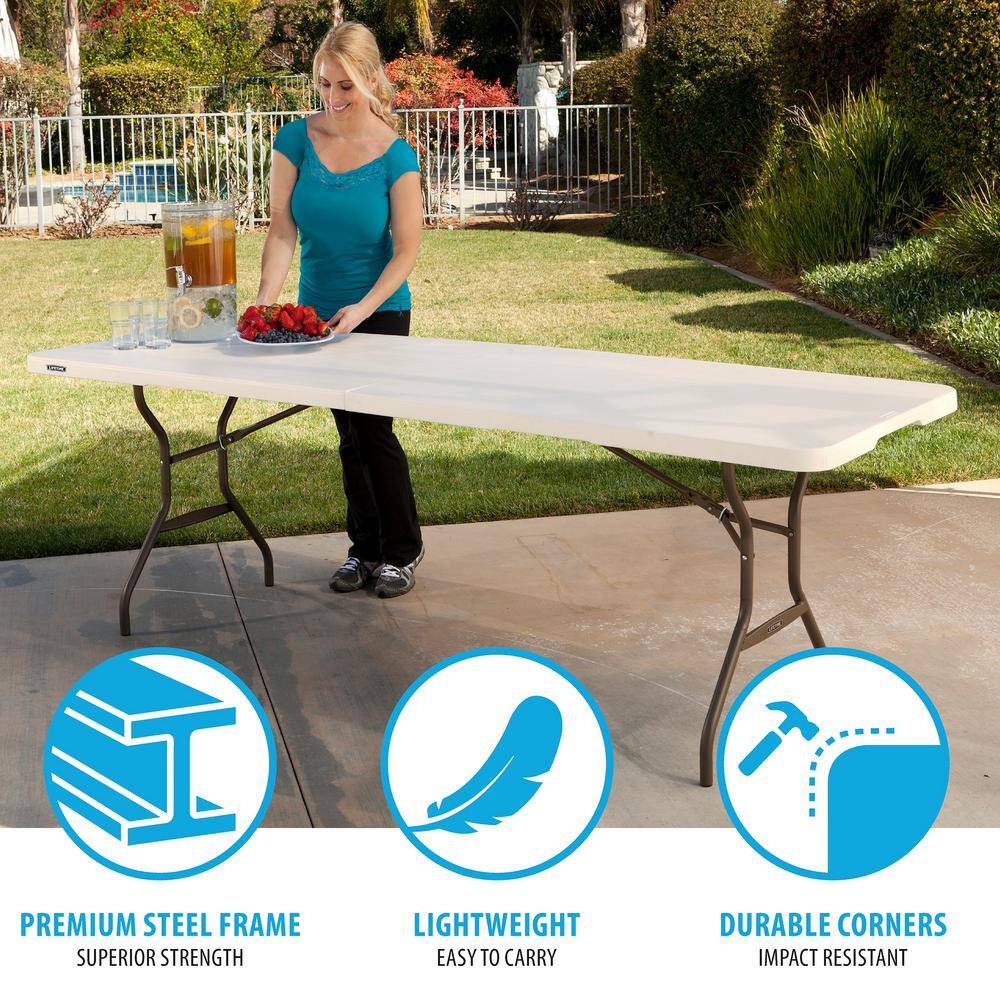 Lifetime 8 ft. Fold-in-Half Table Almond 80732