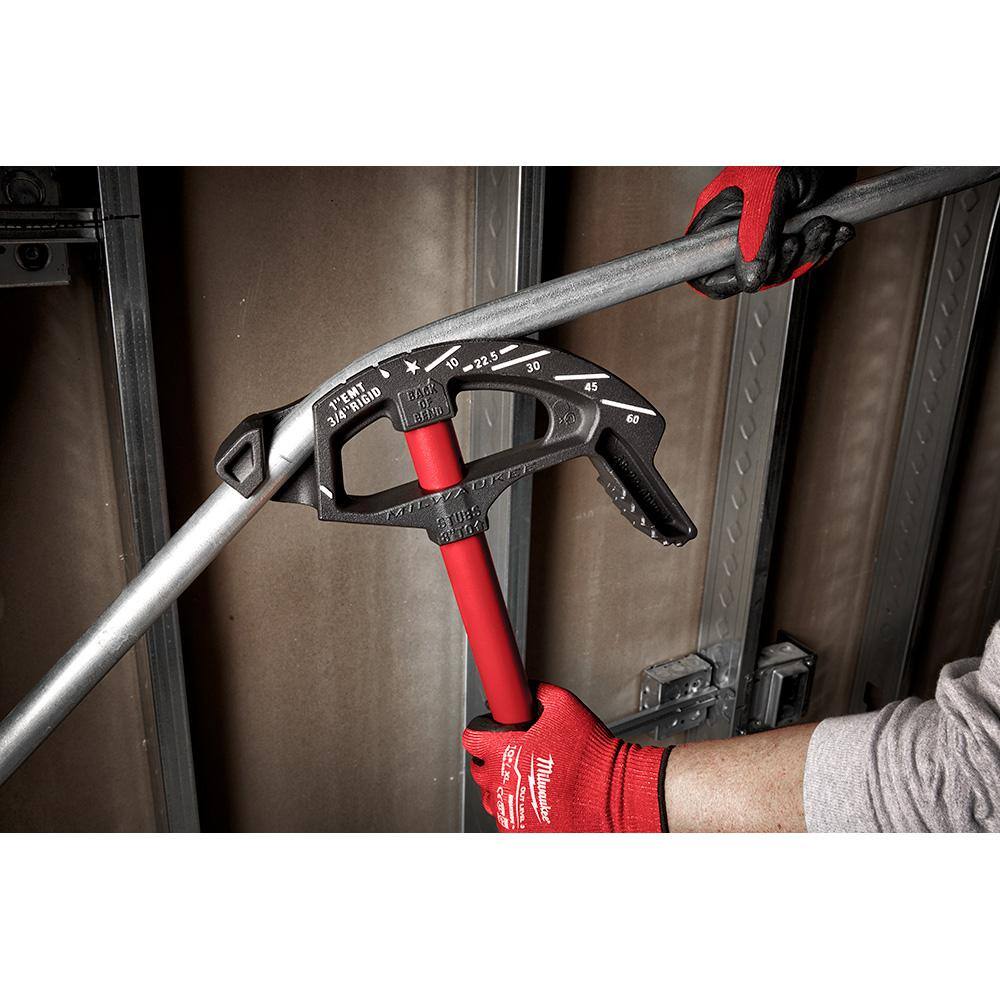 Milwaukee 1 in. Iron Conduit Bender and Handle and 9 in. 7-in-1 Combination Wire Strippers Pliers 48-22-4082-48-22-3078