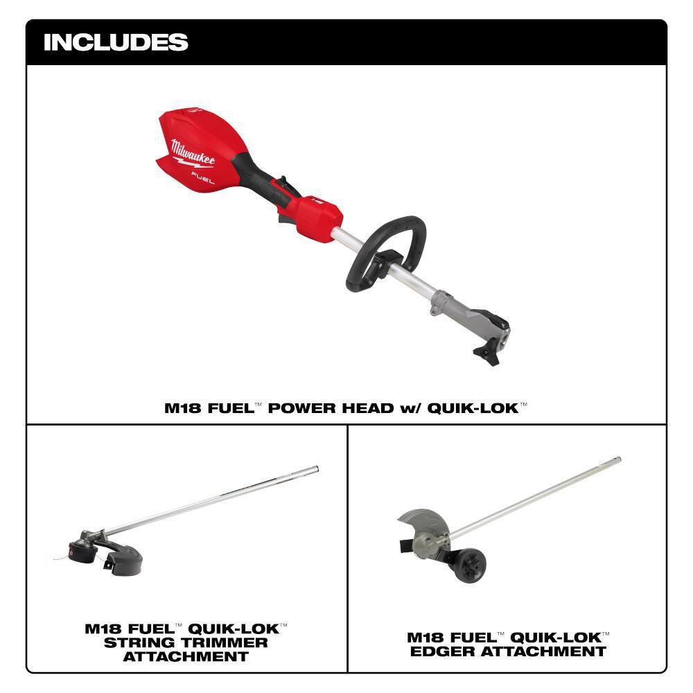 Milwaukee M18 FUEL 18V 16 in. Brushless Cordless Battery Powered QUIK-LOK String Trimmer w/ Edger Attachment 3016-20ST-49-16-2718