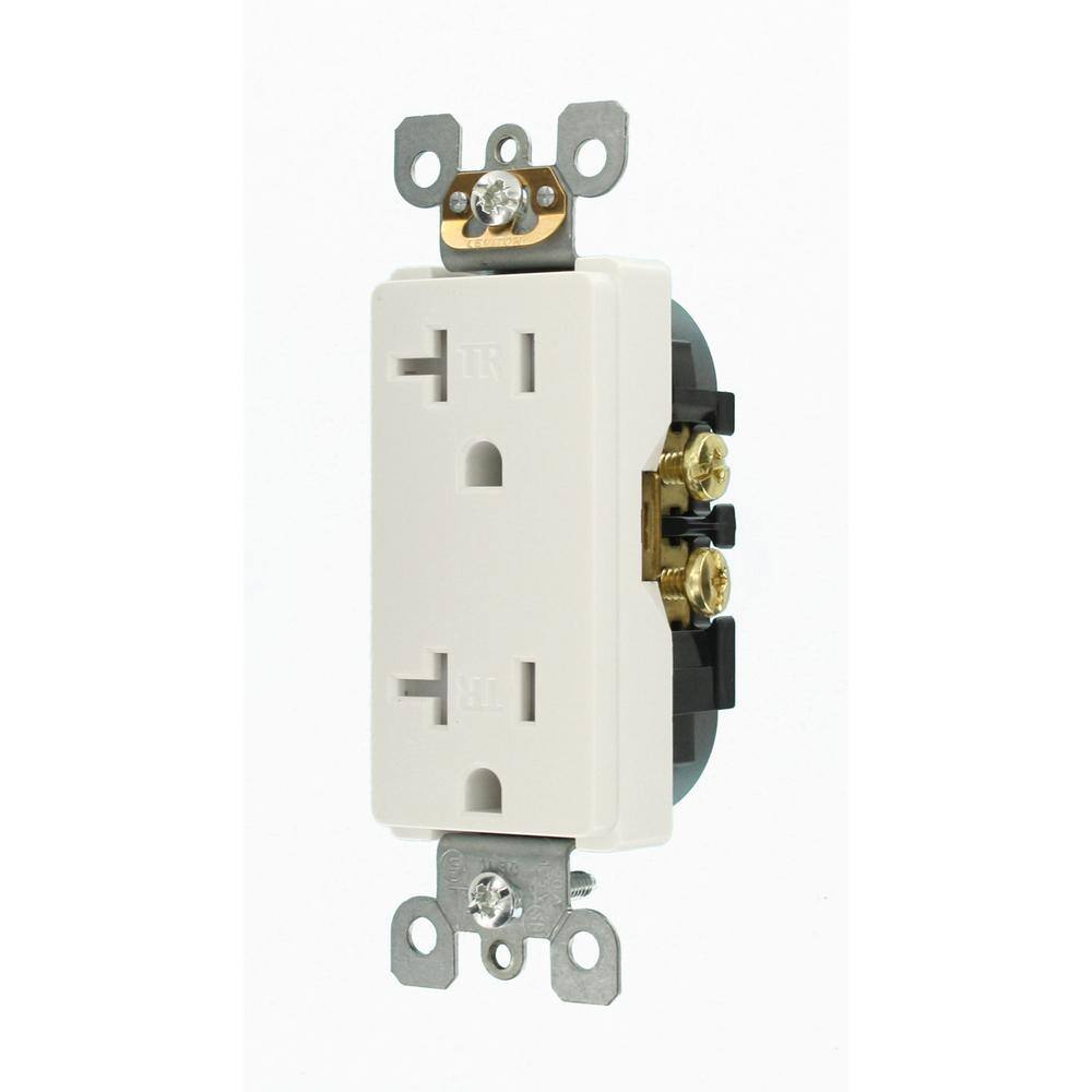 Leviton Decora 20 Amp 125 V Tamper Resistant Duplex Outlet/Receptacle, White (10-Pack) T5825-WMP M02-T5825-WMP
