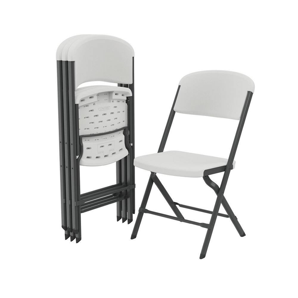 Lifetime Almond Resin Contoured Seat Commercial Grade Office Folding Chair (Set of 4) 81157