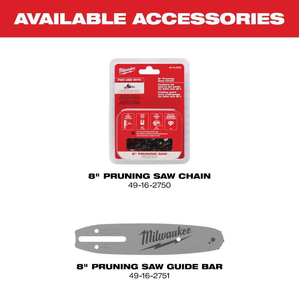 Milwaukee M18 FUEL 8 in. 18V Lithium-Ion Brushless HATCHET Pruning Saw Kit with (2) 6.0 Ah High Output Battery and Charger 3004-21P-48-11-1865