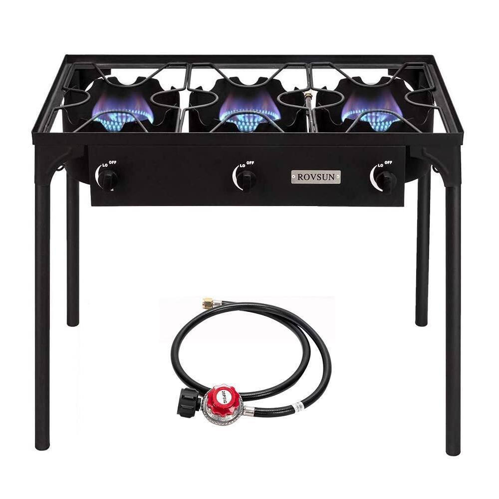 ROVSUN 3 Burner High Pressure Outdoor Camping Burner, 225,000 BTU Propane Gas Stove burnerG27000142