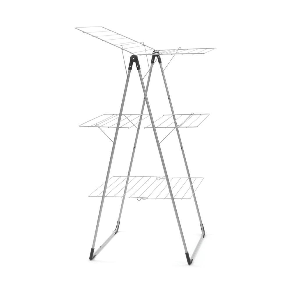 Brabantia 76 ft. (23m) W 33.5 in. x H 51.6 in. Tower Clothes Drying Rack in Metallic Gray 476648