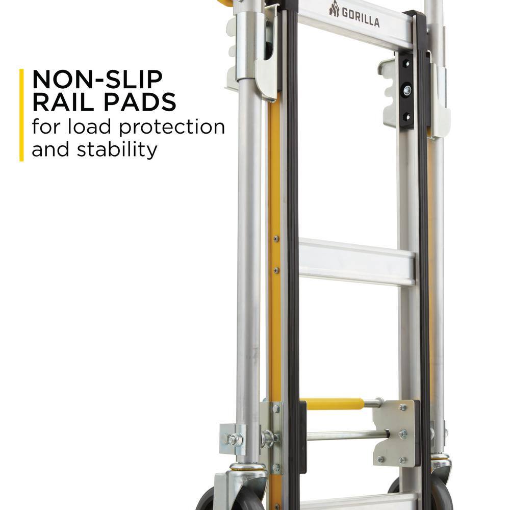 Gorilla 1,000 lbs. Capacity Convertible All Aluminum Hand Truck with Multi-Grip Power Handle, Wide Load Toe Plate Technology GHA2-10