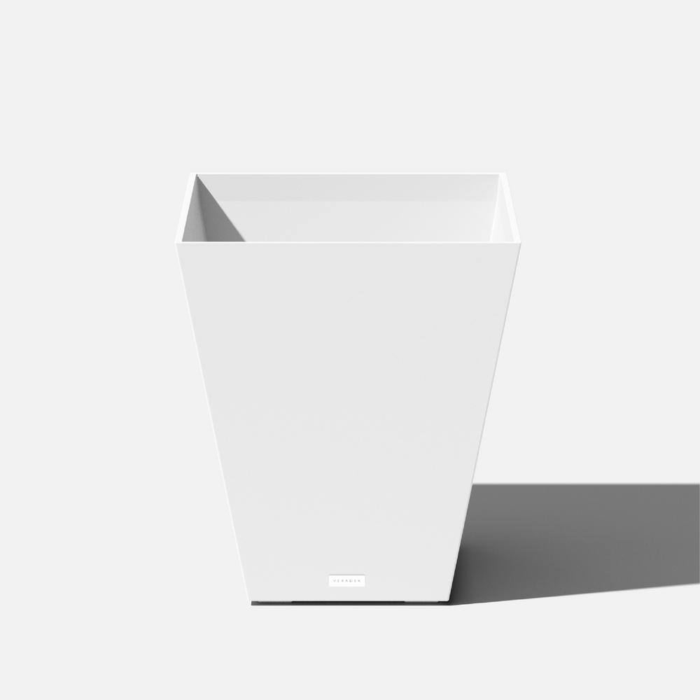 Veradek Nobleton Large White Plastic Tapered Planter with Drainage Holes(19 in. L x 19 in. W x 22 in. H) NBV22W