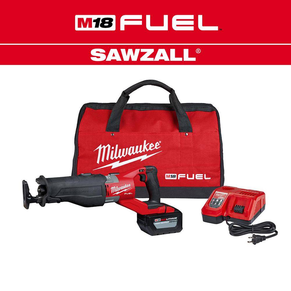 Milwaukee M18 FUEL 18V Lithium-Ion Brushless Cordless SUPER SAWZALL Orbital Reciprocating Saw Kit w/(1) 12.0 Ah Battery 2722-21HD