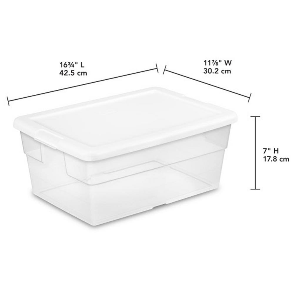 Sterilite 16 Quart Clear Stacking Storage Container Tub, 36 Pack 16448012 36 x 16448012