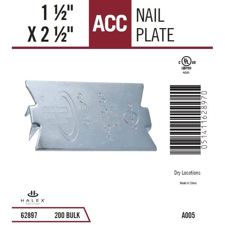 Halex 1-1/2 in. x 2-1/2 in. Nail Plate Box Bucket (200-Pack) 62897