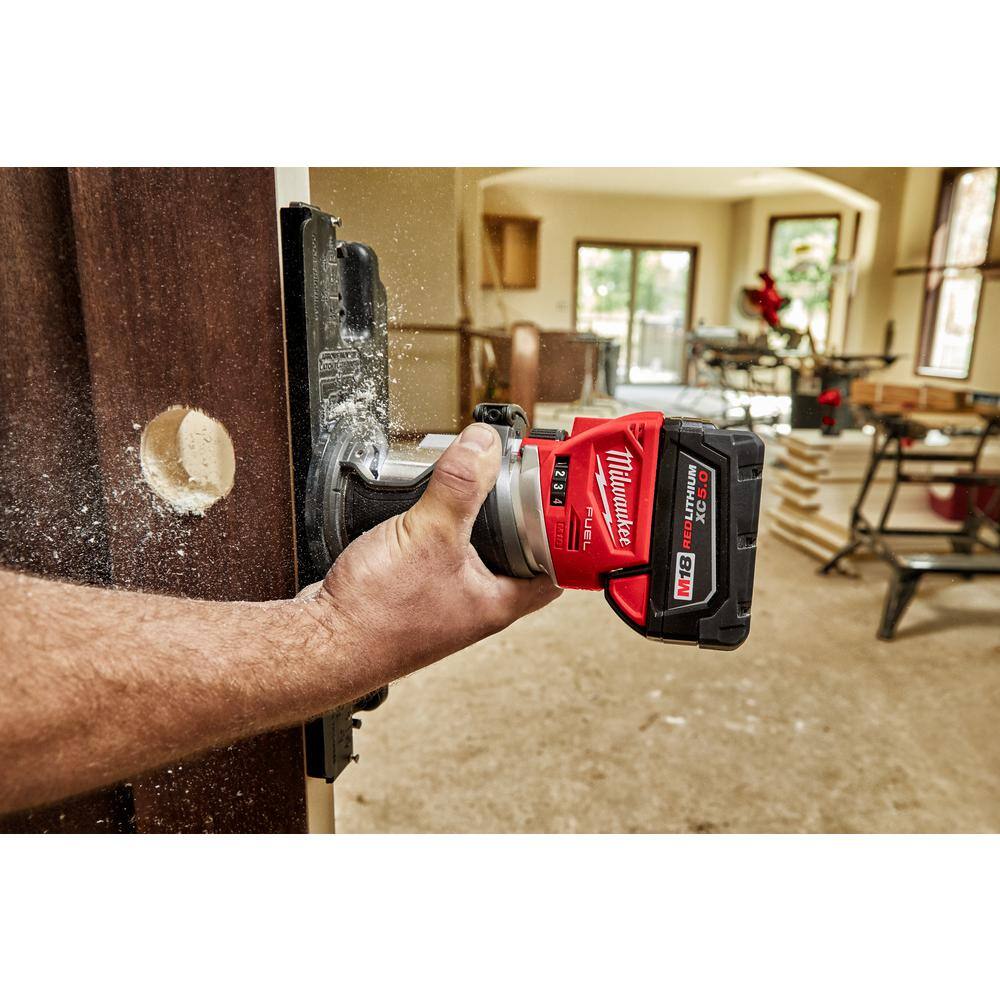 Milwaukee M18 FUEL 18V Lithium-Ion Brushless Cordless Compact Router with M18 5.0 Ah Battery 2723-20-48-11-1850