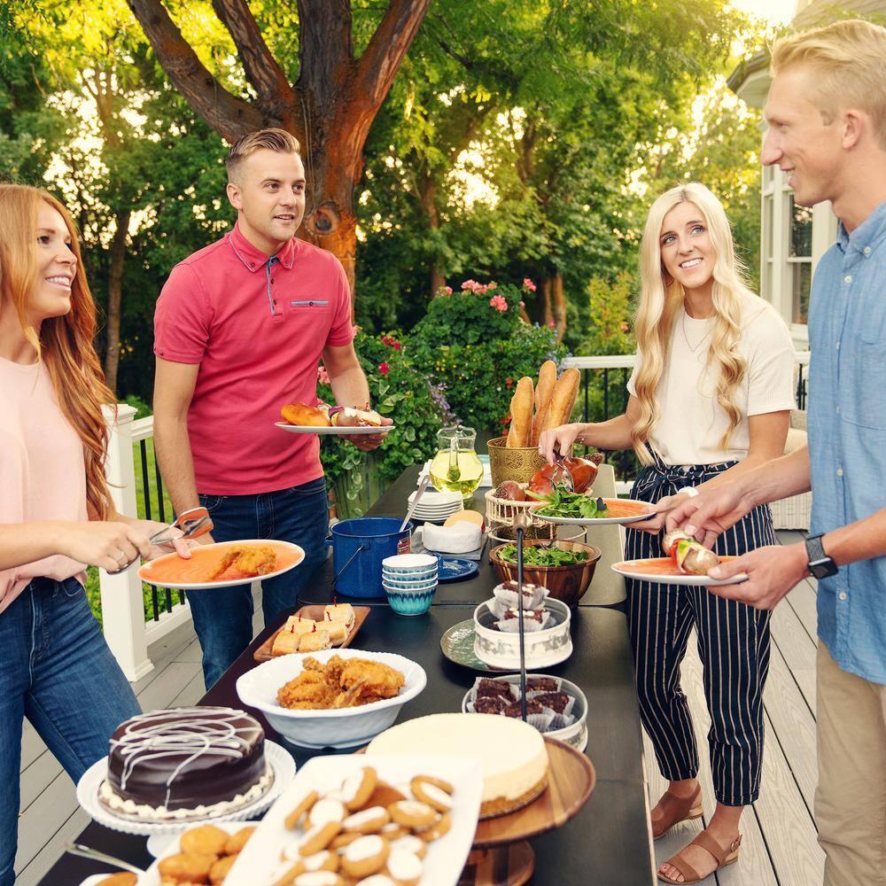 Lifetime 72 in. L Rectangle Black Resin Top Fold-In-Half Table 80788