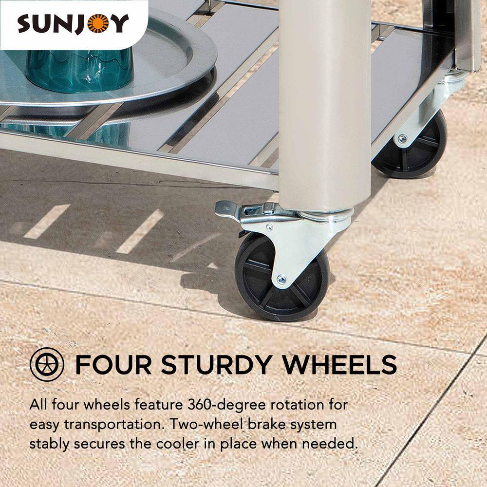 Sunjoy 80 QT. Outdoor Stainless Steel Cooler A601000330