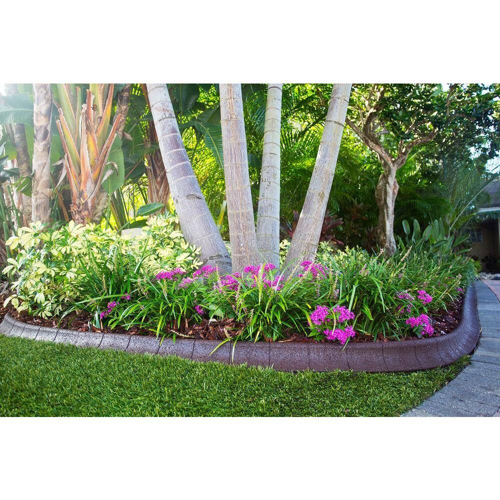 EcoBorder 4 ft. Brown Rubber Curb Landscape Edging (4-Pack) CURB-BRN-4PK