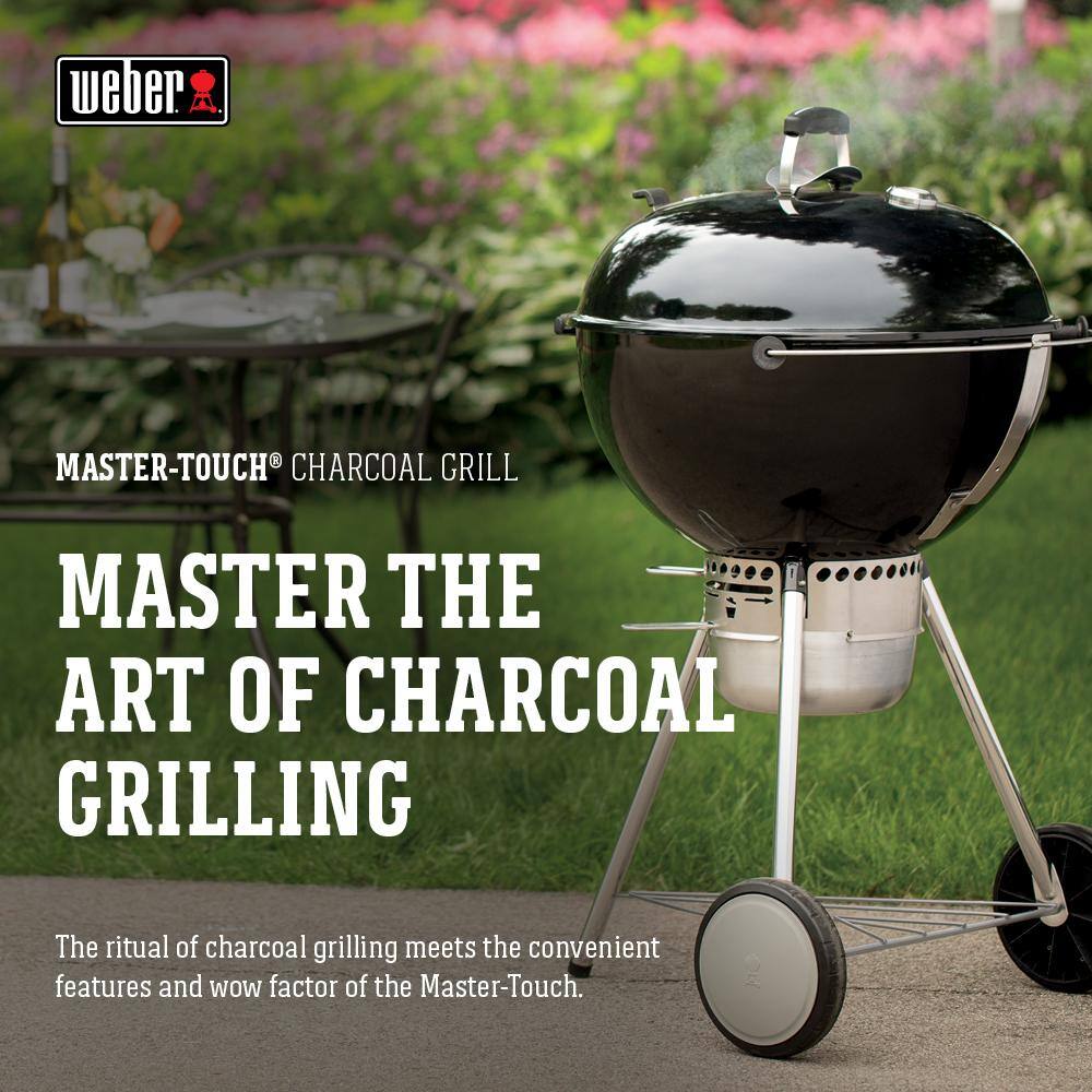 Weber Master-Touch 22 in. Charcoal Grill in Black with Built-In Thermometer 14501001