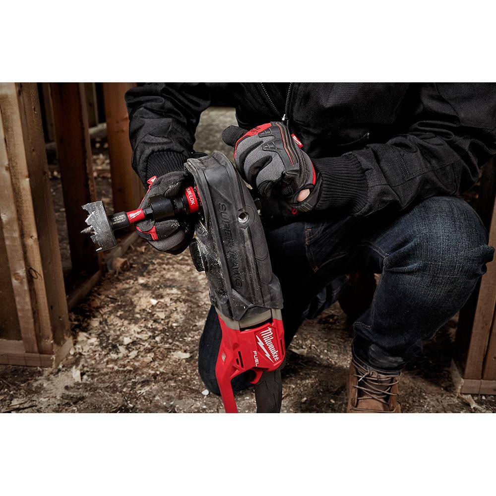 Milwaukee M18 FUEL 18-Volt Lithium-Ion Brushless Cordless GEN 2 SUPER HAWG 7/16 in. Right Angle Drill with M18 FUEL Hackzall 2811-20-2719-20