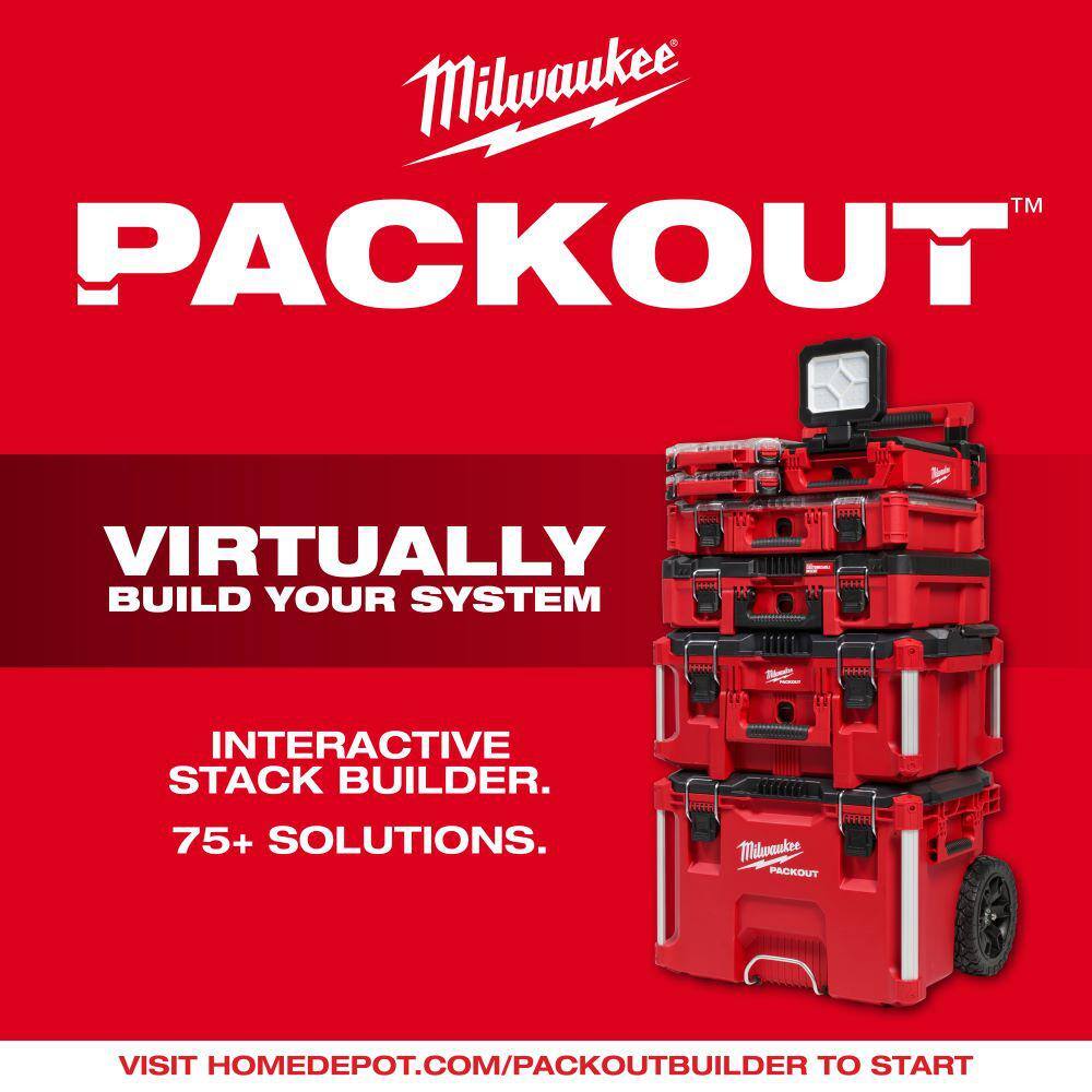 Milwaukee M18 18-Volt Lithium-Ion Cordless PACKOUT 3000 Lumens LED Light with Built-In Charger with (1) 5.0 Ah Battery 2357-20-48-11-1850