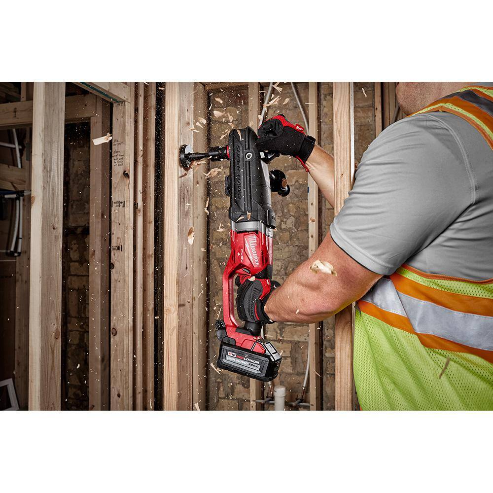 Milwaukee M18 FUEL 18-Volt Lithium-Ion Brushless Cordless GEN 2 SUPER HAWG 7/16 in. Right Angle Drill with M18 FUEL Hackzall 2811-20-2719-20