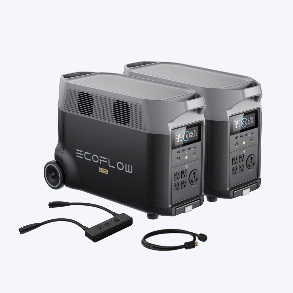 EcoFlow 3600W Output/7200W Peak Push-Button Start Battery Generator DELTA Pro 2 with Double Voltage Hub for Home, Camping , RVs T2MR500-US