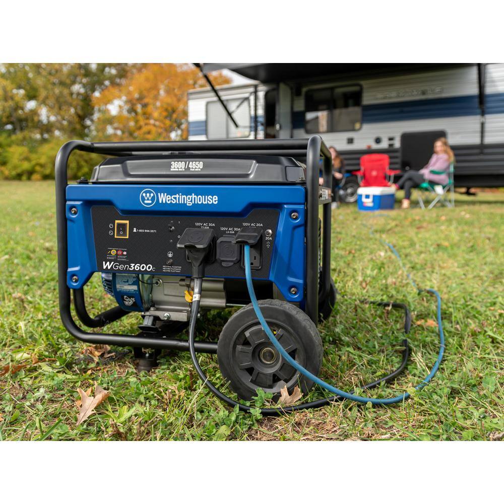 Westinghouse 4,650/3,600-Watt Gas Powered Portable Generator with Recoil Start WGen3600c