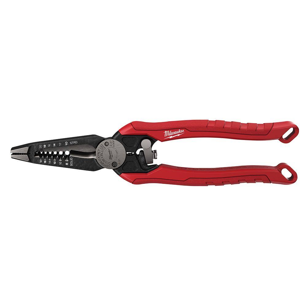 Milwaukee 1/2 in. Aluminum Conduit Bender and Handle and 9 in. 7-in-1 Combination Wire Strippers Pliers 48-22-4070-48-22-3078