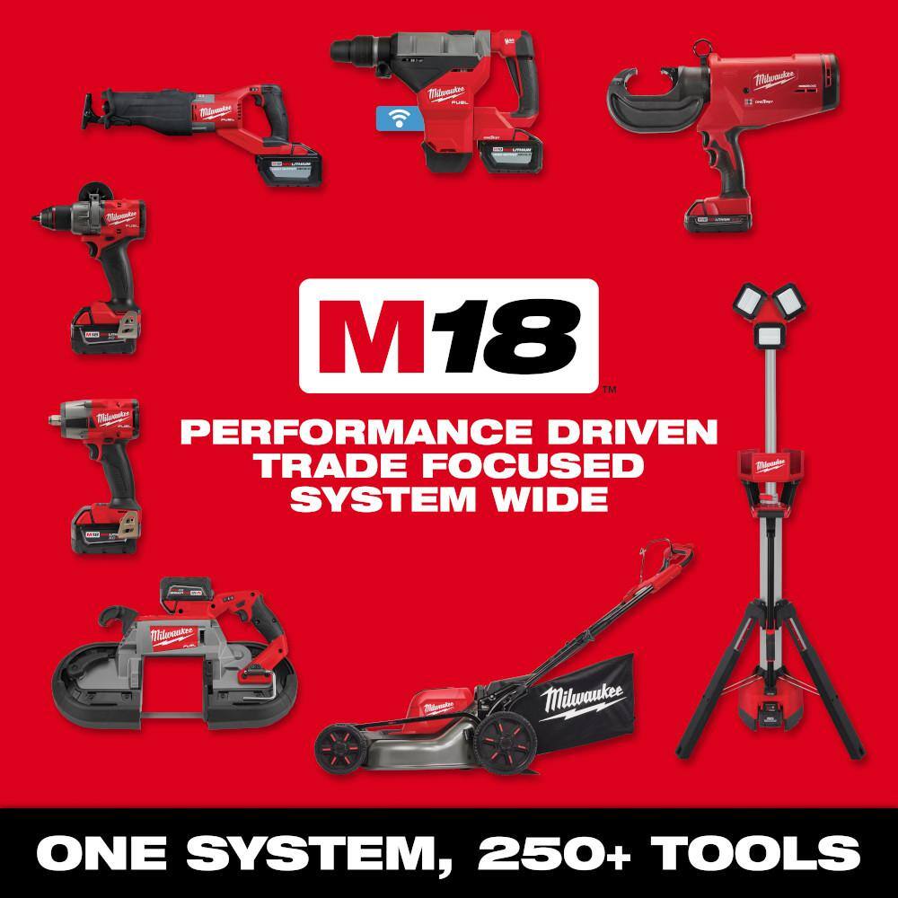 Milwaukee M18 FUEL 16 in. 18V Lith-Ion Brushless Battery Electric Chainsaw w/Rocket Dual Power Tower Light, Two 6Ah HO Batteries 2727-20-2131-20-48-11-1862