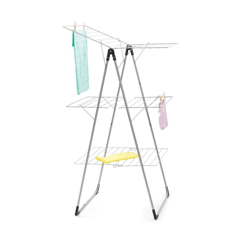 Brabantia 76 ft. (23m) W 33.5 in. x H 51.6 in. Tower Clothes Drying Rack in Metallic Gray 476648