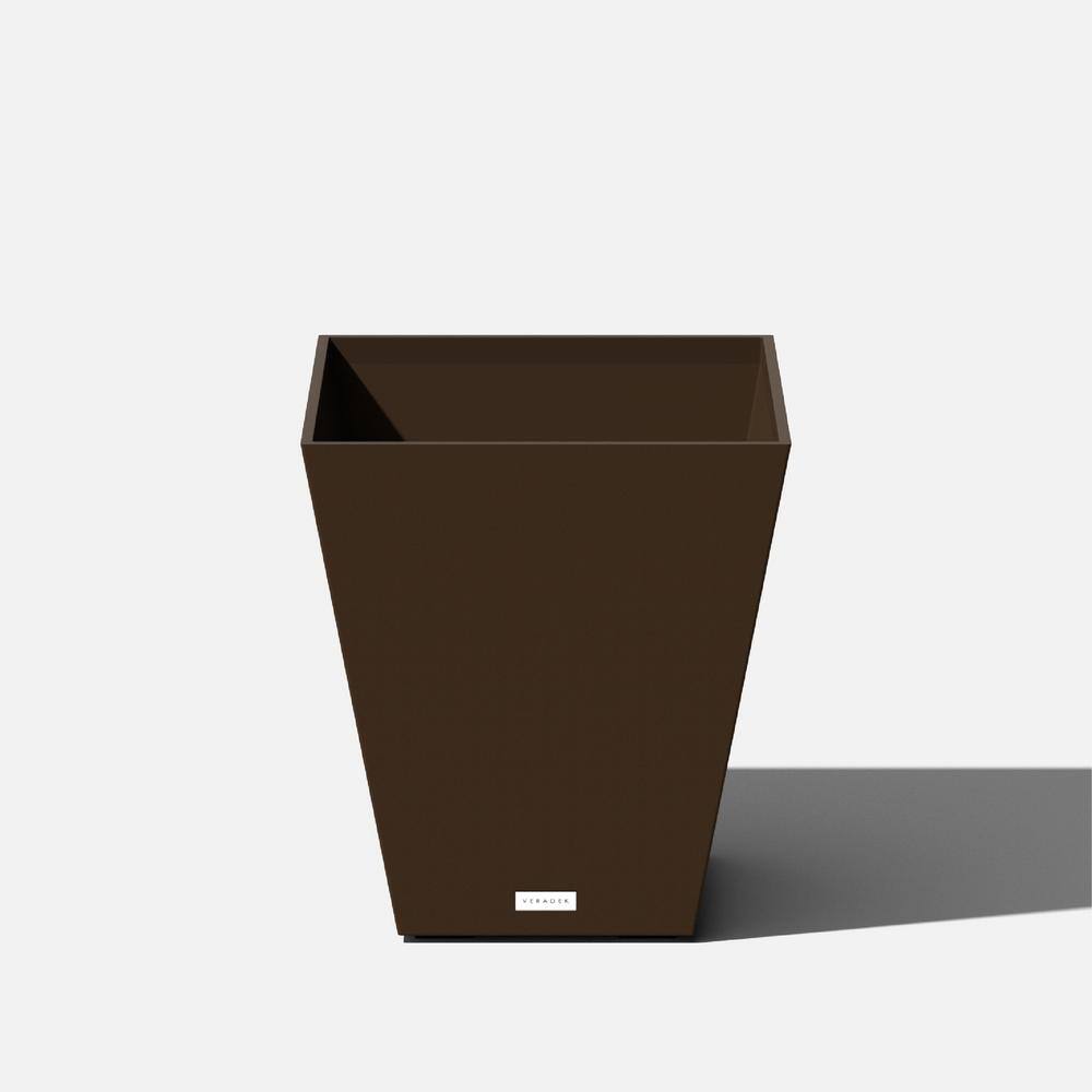 Veradek Nobleton Large Espresso Plastic Tapered Planter with Drainage Holes (16 in. L x 16 in. W x 18 in. H) NBV18E