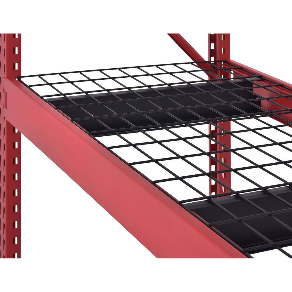 Husky 4-Shelf Metal Industrial Duty Freestanding Garage Storage Shelving Unit in Red (77 in. W x 72 in. H x 24 in. D) N2W772472W4R