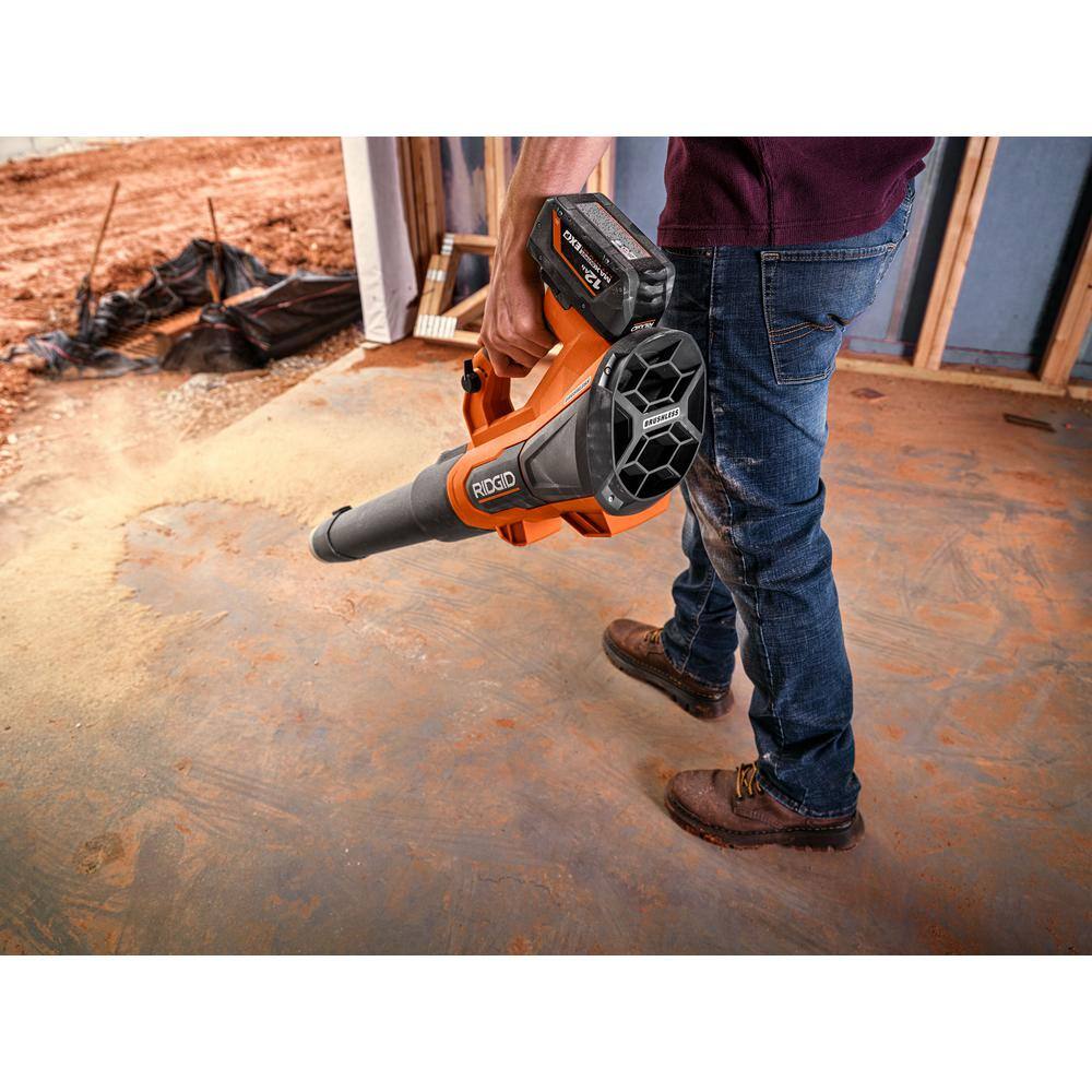 RIDGID 18V 12.0 Ah MAX Output EXP Lithium-Ion Battery with 18V (2) 4.0 Ah Batteries and Charger Kit AC93044SBN-AC840120